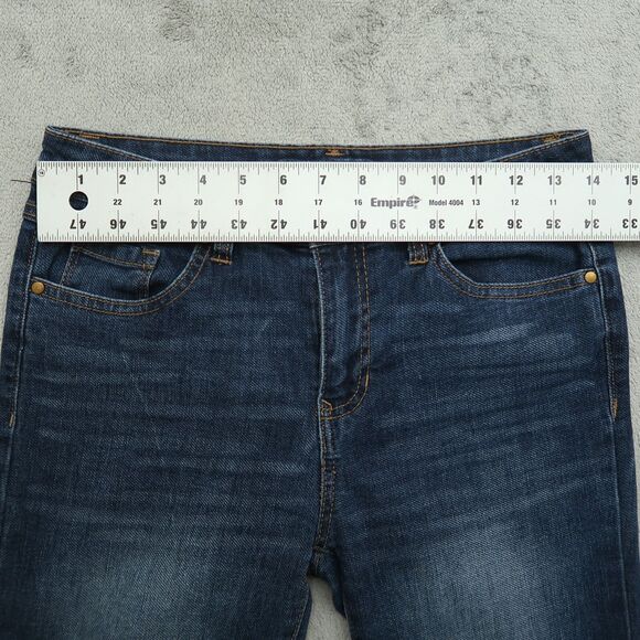 D. Jeans Women's Size 4 Blue Mid-Rise Cuffed Straight Denim Pants 26" Inseam - Picture 12 of 13